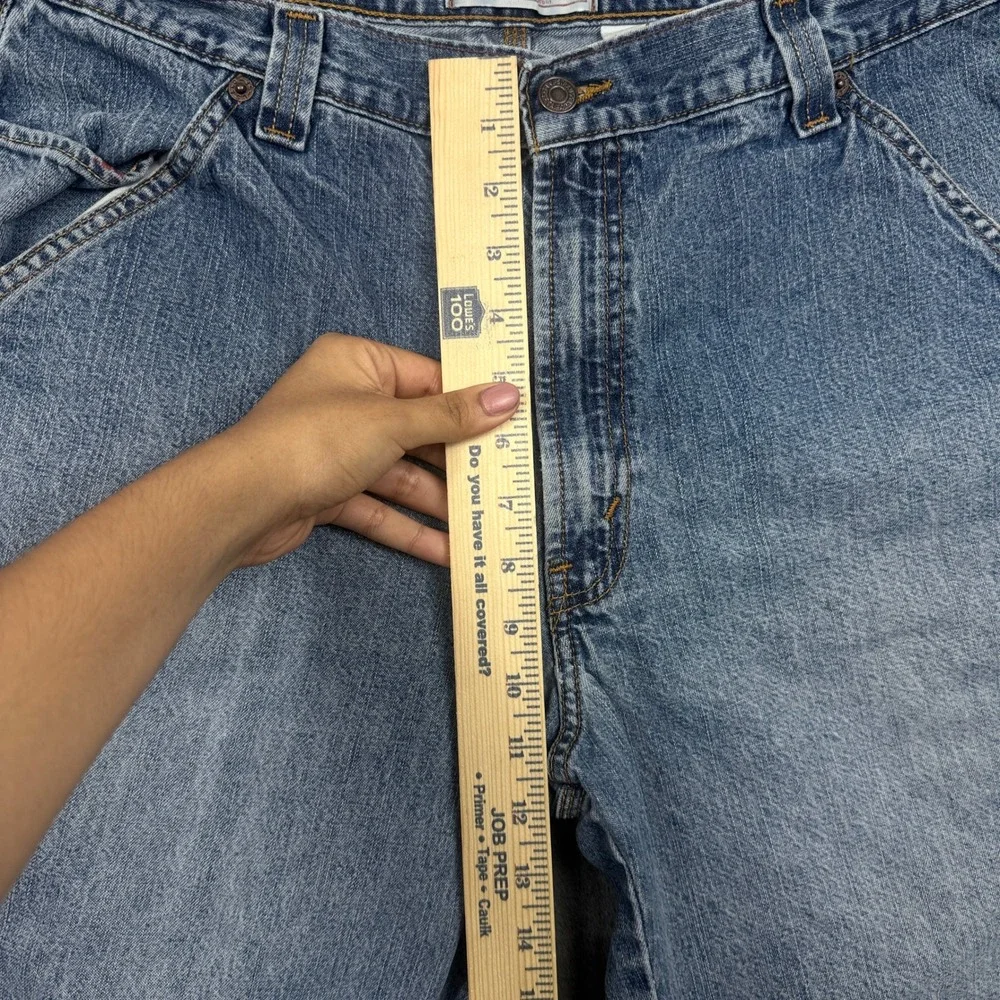 Levi Strauss Carpenter Shorts Mens 34 Blue Denim Hammer Loop Utility Relaxed Fit